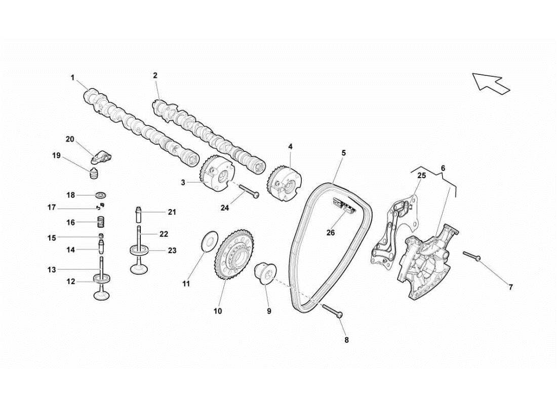 lamborghini gallardo sts ii sc right head timing system part diagram