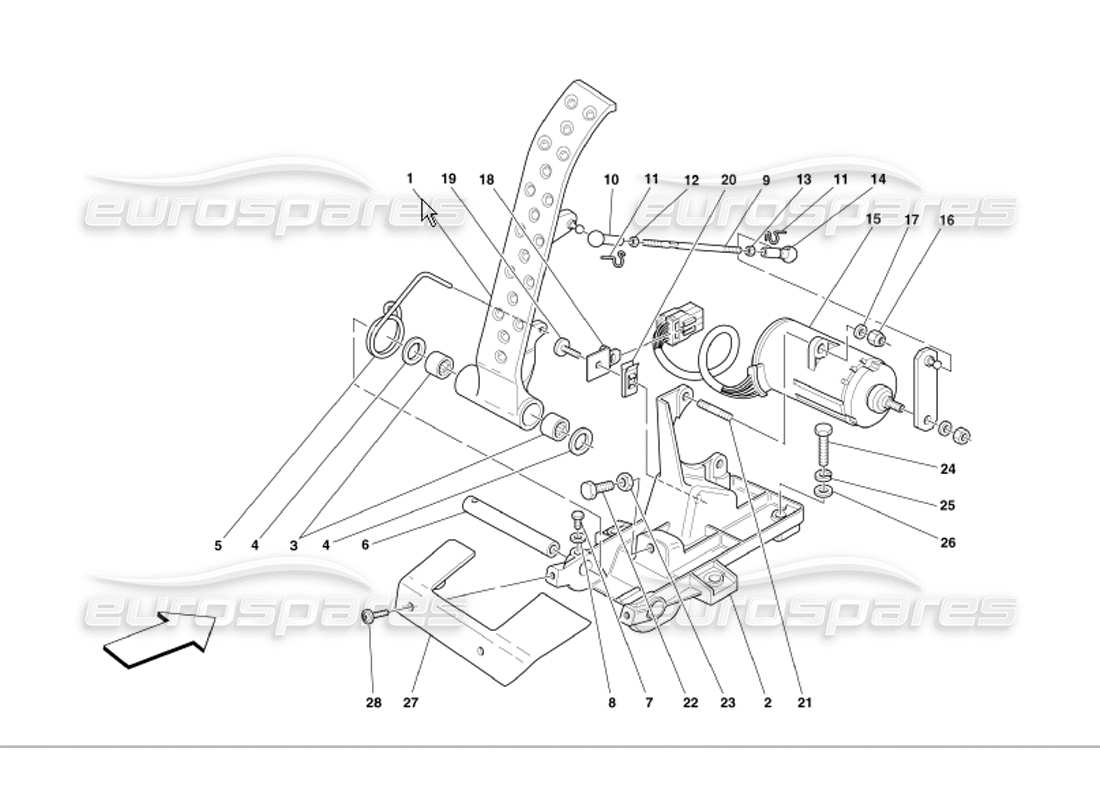 ferrari 360 modena electronic accelerator pedal part diagram