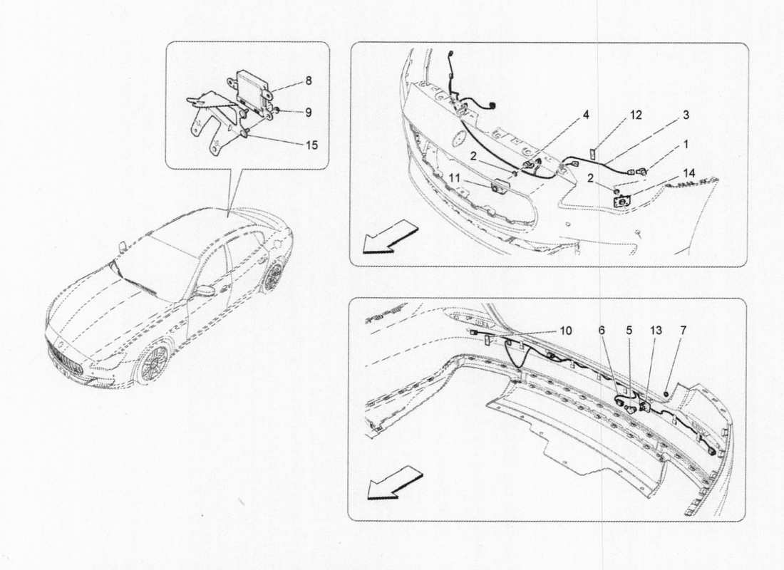 maserati qtp. v6 3.0 bt 410bhp 2015 parking sensors part diagram