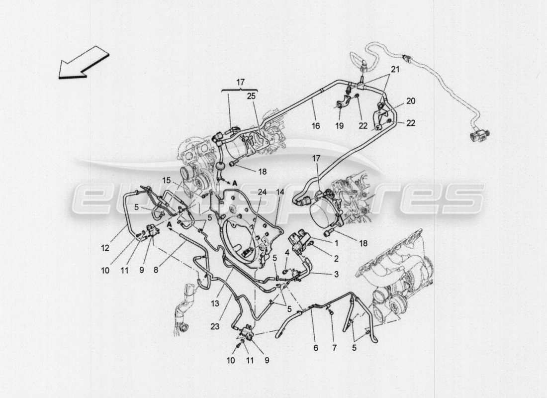 maserati qtp. v8 3.8 530bhp auto 2015 additional air system part diagram