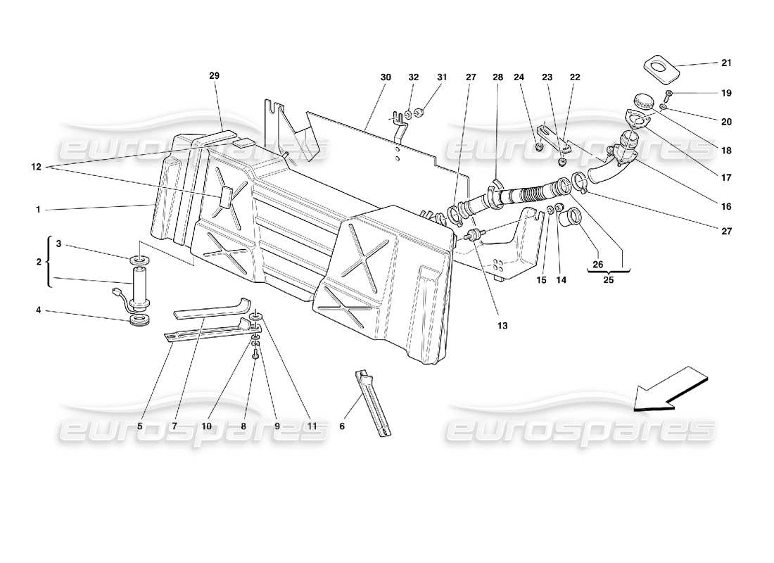 ferrari 355 (2.7 motronic) fuel tank part diagram