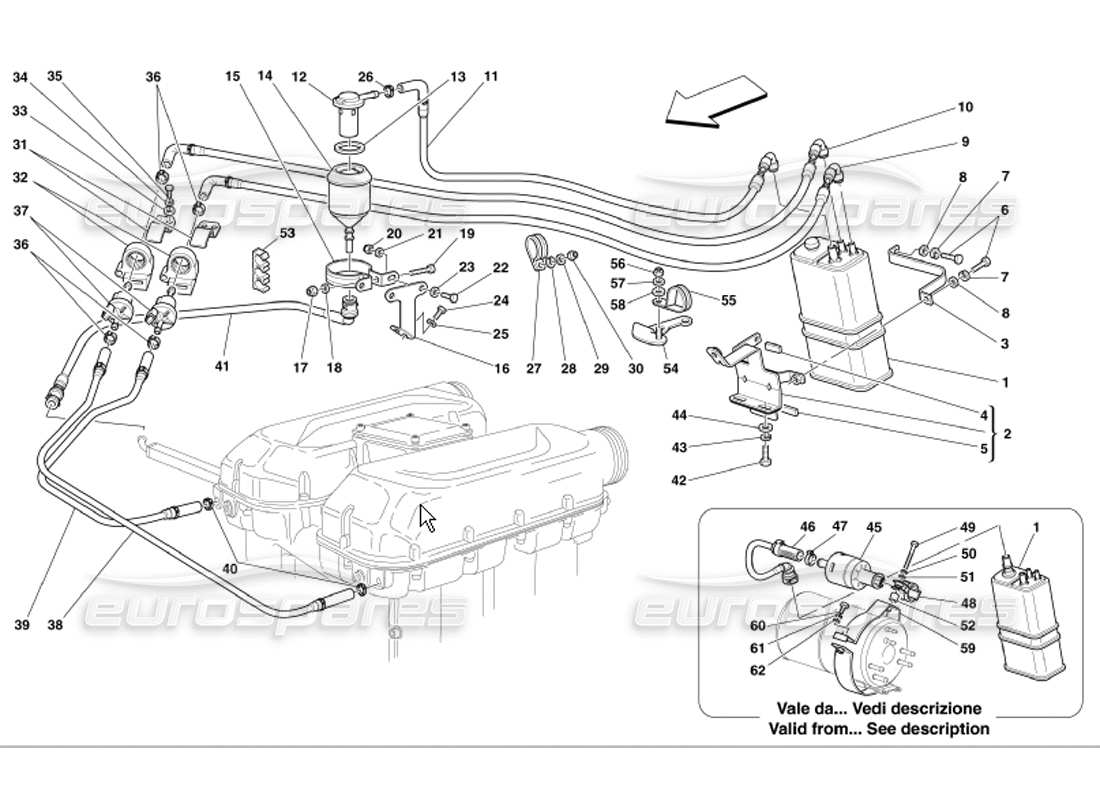 ferrari 360 modena antievaporation device part diagram