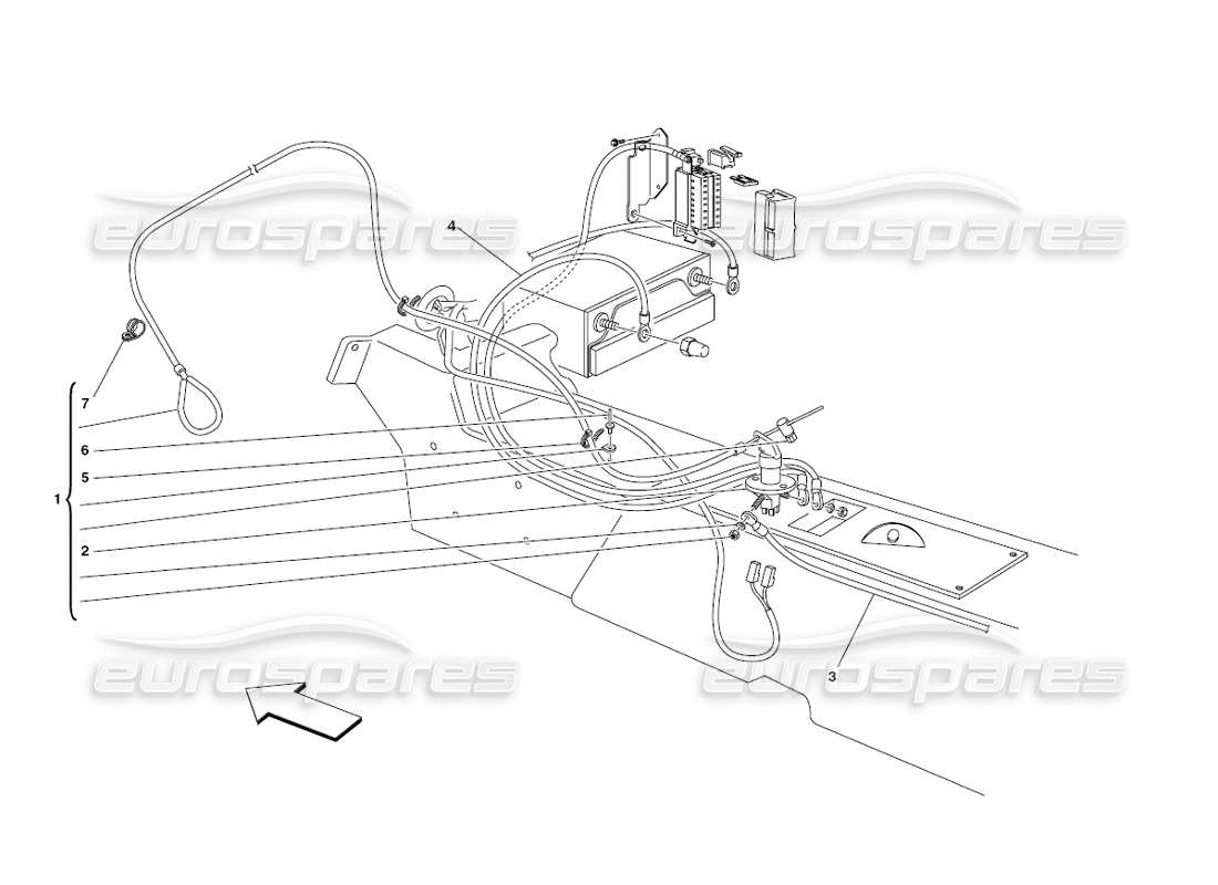 ferrari 430 challenge (2006) battery cut-out part diagram