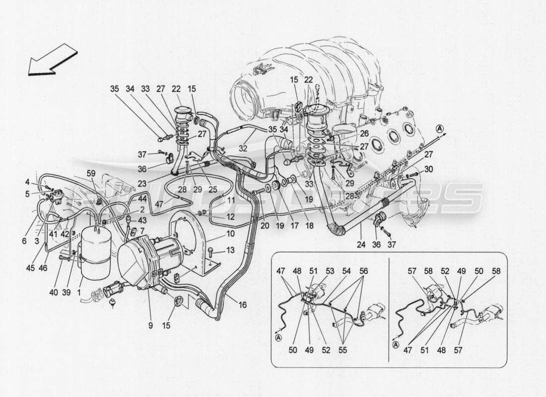 maserati granturismo special edition additional air system part diagram