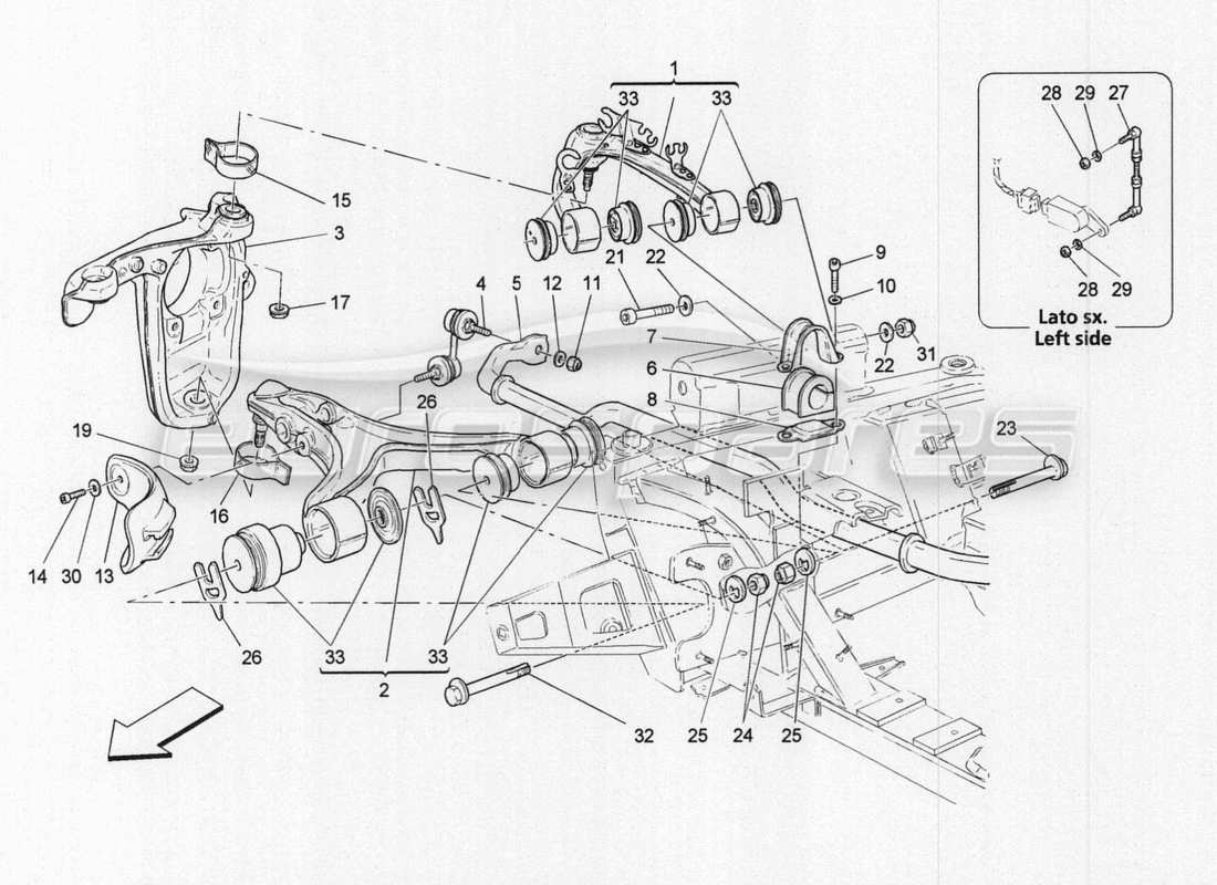 maserati granturismo special edition front suspension part diagram