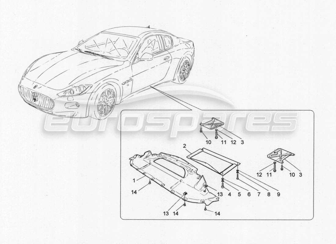 maserati granturismo special edition underbody and underfloor guards part diagram