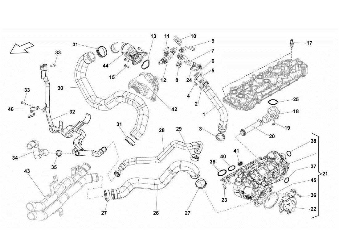 lamborghini gallardo lp570-4s perform water cooling system part diagram