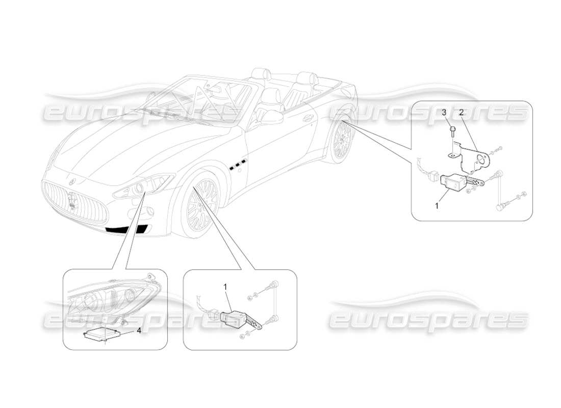 maserati grancabrio (2010) 4.7 lighting system control part diagram