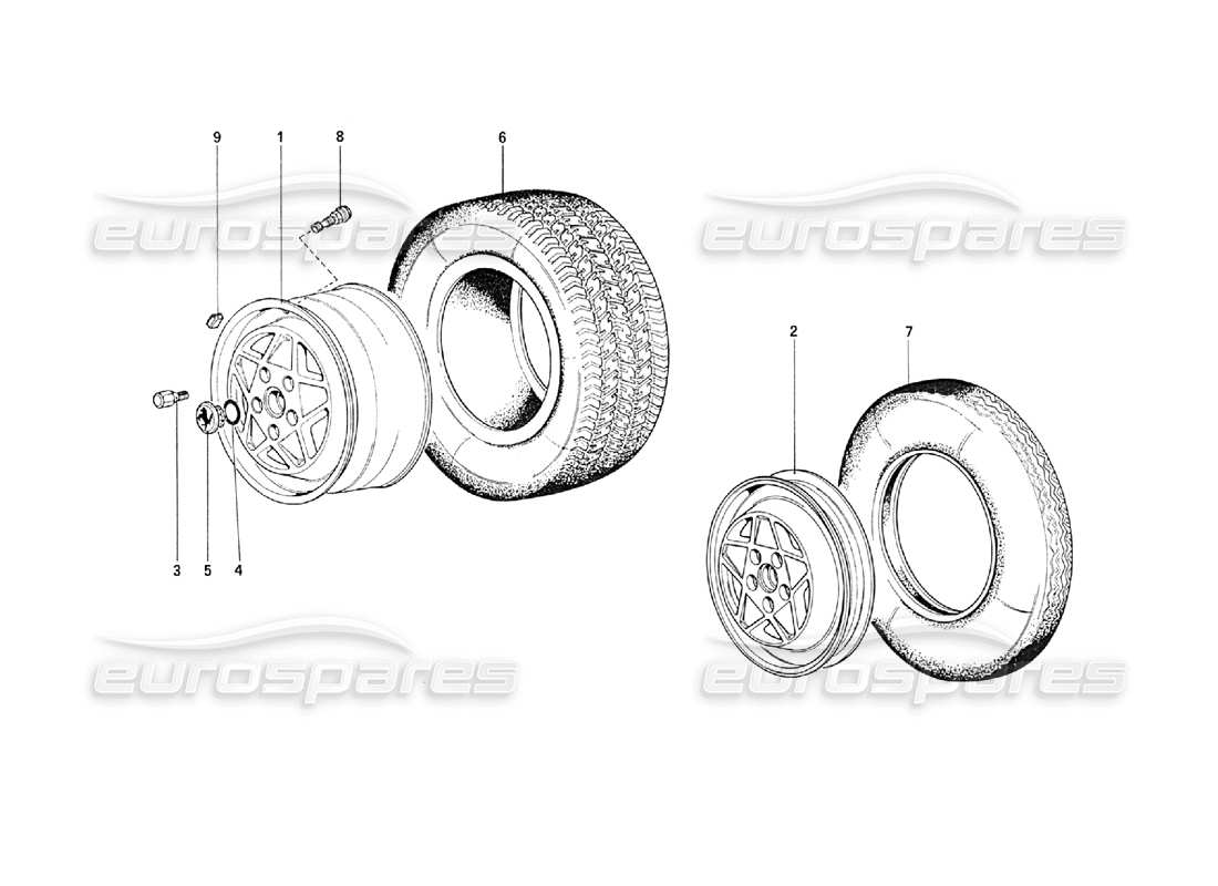 a part diagram from the ferrari 208 turbo (1989) parts catalogue