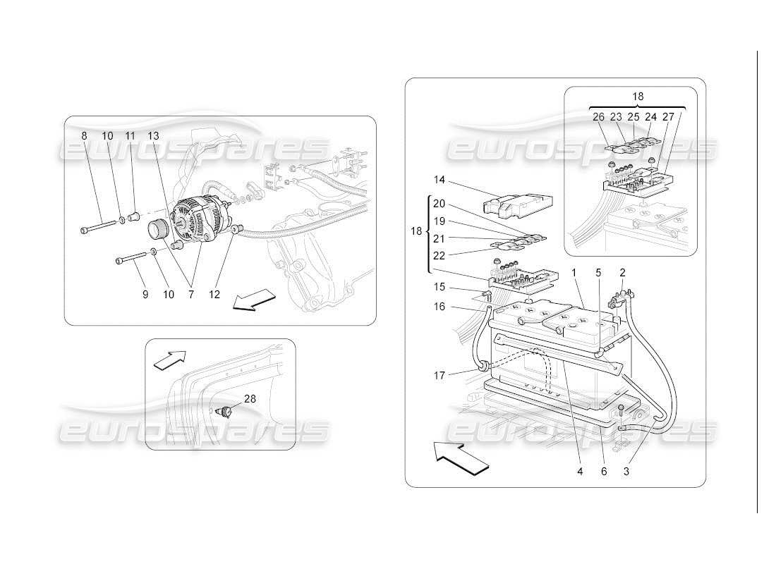 a part diagram from the maserati qtp. (2007) 4.2 auto parts catalogue