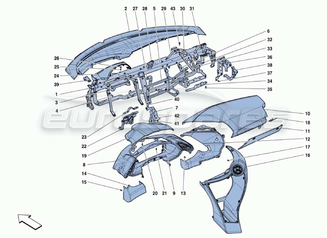 a part diagram from the ferrari 488 challenge parts catalogue