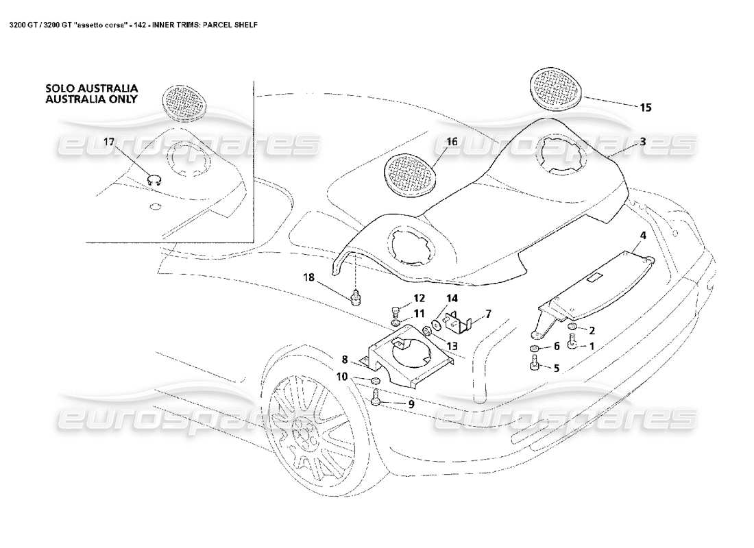 a part diagram from the maserati 3200 parts catalogue