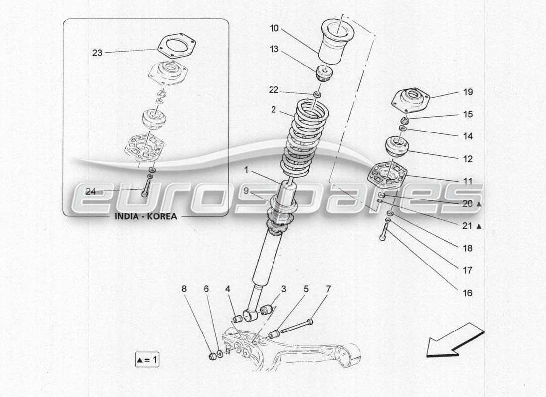 a part diagram from the maserati grancabrio mc centenario parts catalogue