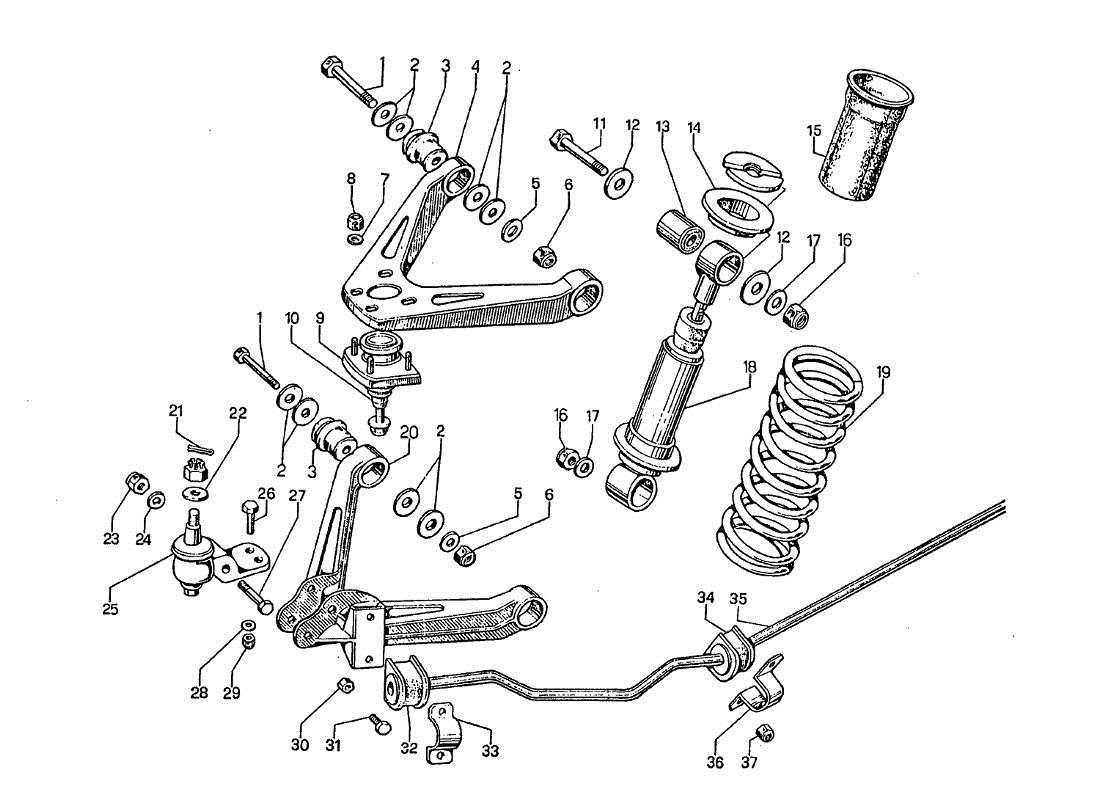 a part diagram from the lamborghini jarama parts catalogue