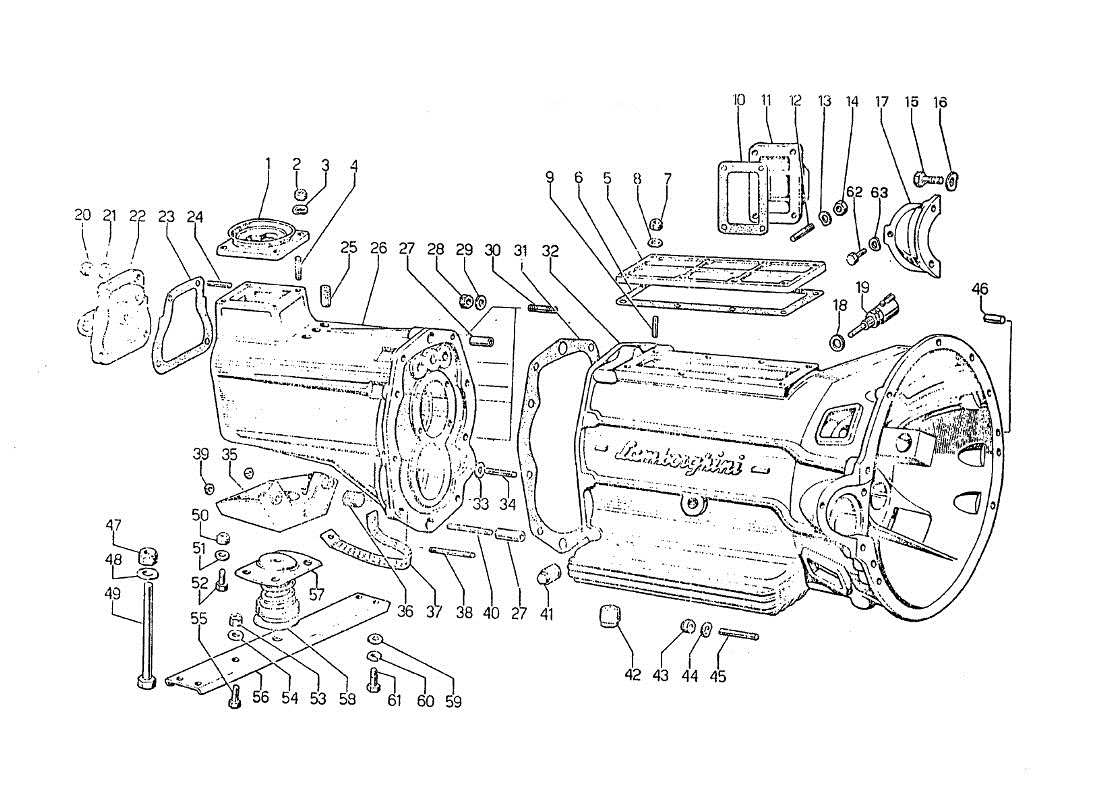 a part diagram from the lamborghini jarama parts catalogue