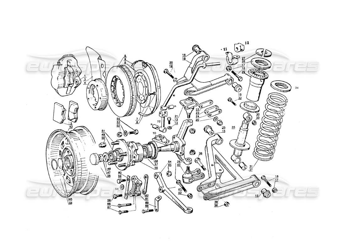 a part diagram from the maserati qtp.v8 4.9 (s3) 1979 parts catalogue