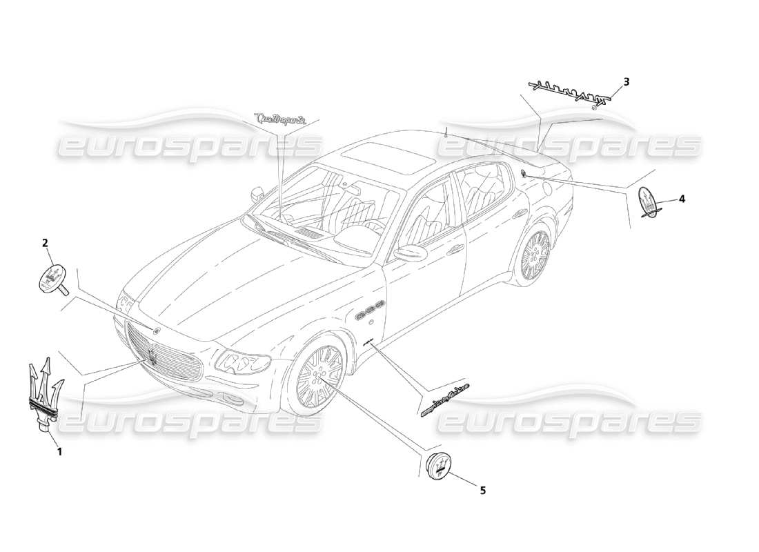 maserati qtp. (2003) 4.2 marks and symbols part diagram