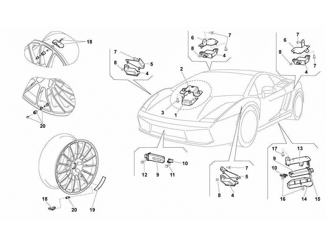 lamborghini gallardo lp570-4s perform tpms system part diagram