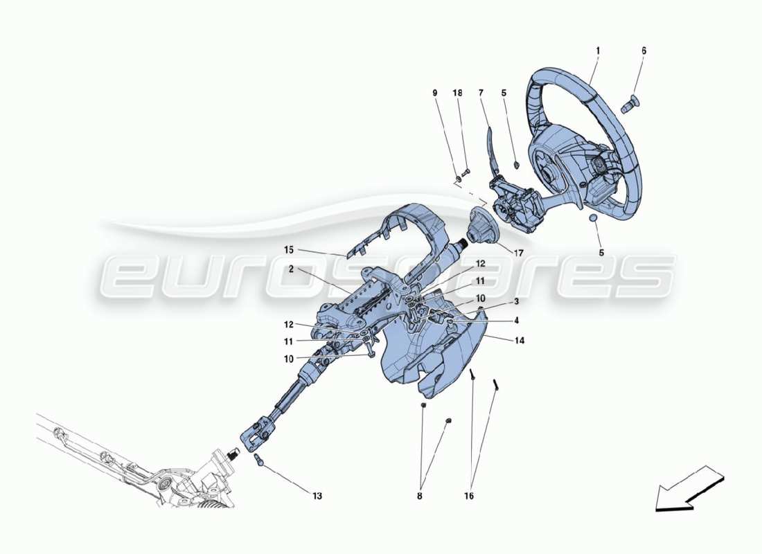 ferrari 488 challenge steering column part diagram