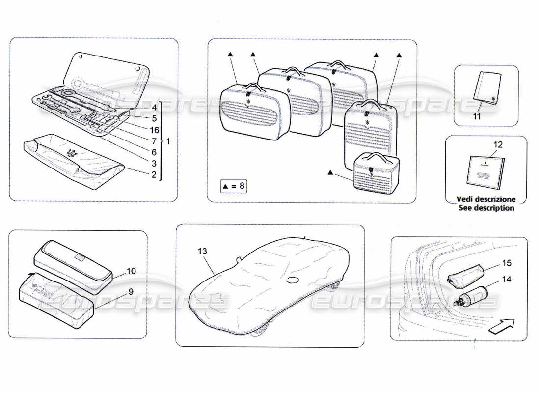 maserati qtp. (2010) 4.7 accessories provided part diagram