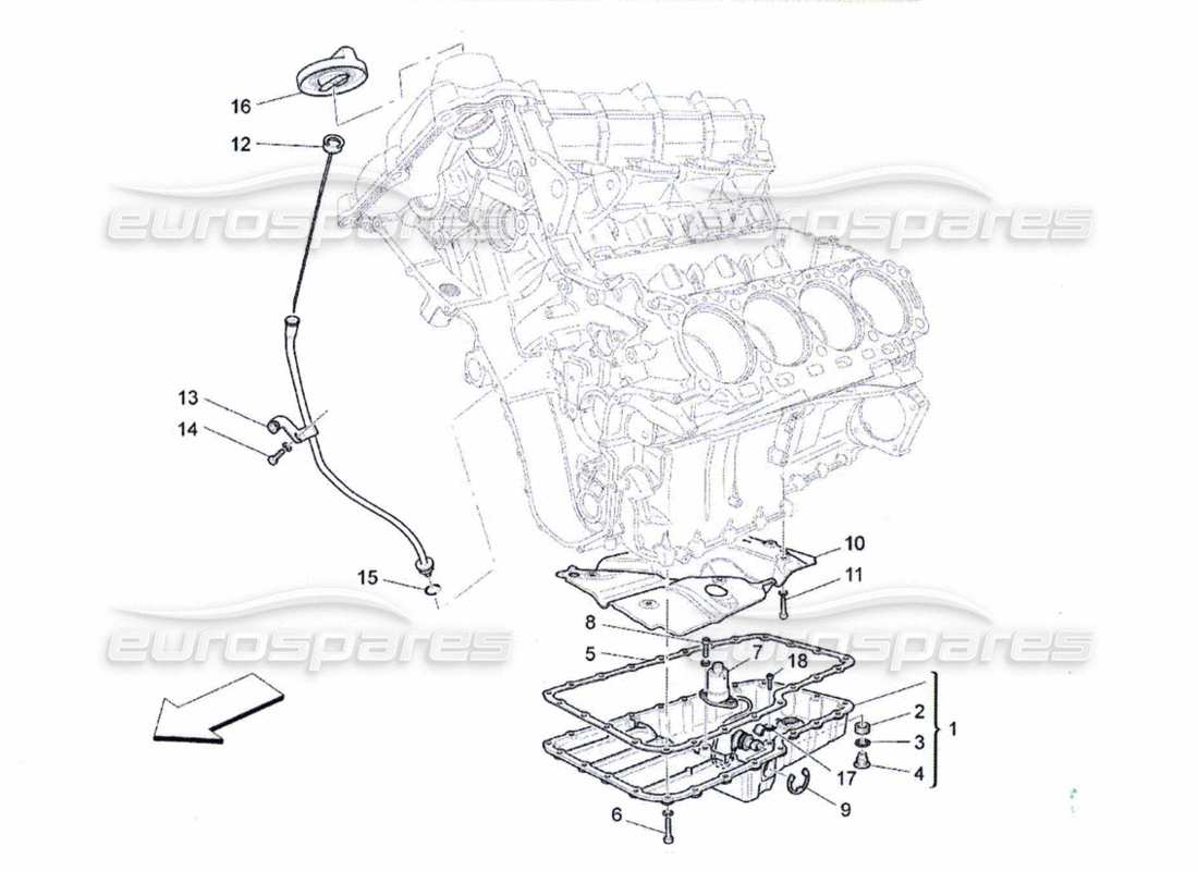 maserati qtp. (2010) 4.7 lubrication system: circuit and collection part diagram