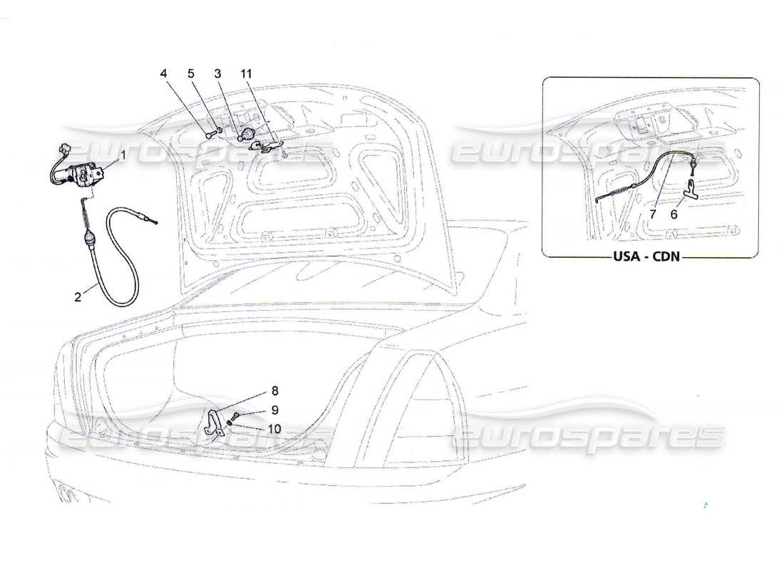 maserati qtp. (2010) 4.7 rear lid opening control part diagram