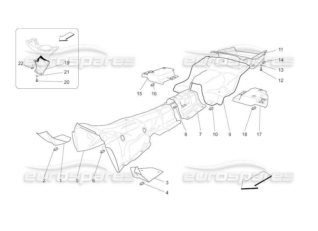 maserati qtp. (2011) 4.2 auto thermal insulating panels inside the vehicle part diagram