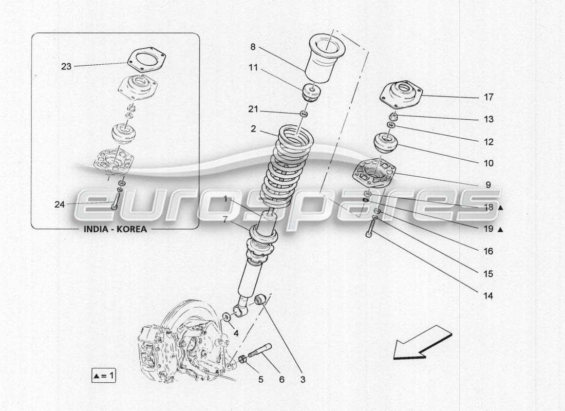 maserati grancabrio mc centenario rear custioning organs part diagram