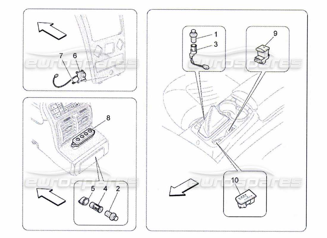 maserati qtp. (2010) 4.7 centre console devices part diagram