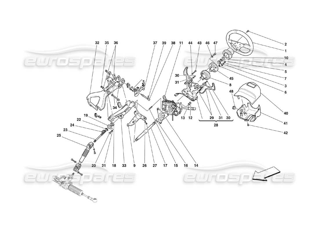 ferrari 360 challenge (2000) steering column part diagram