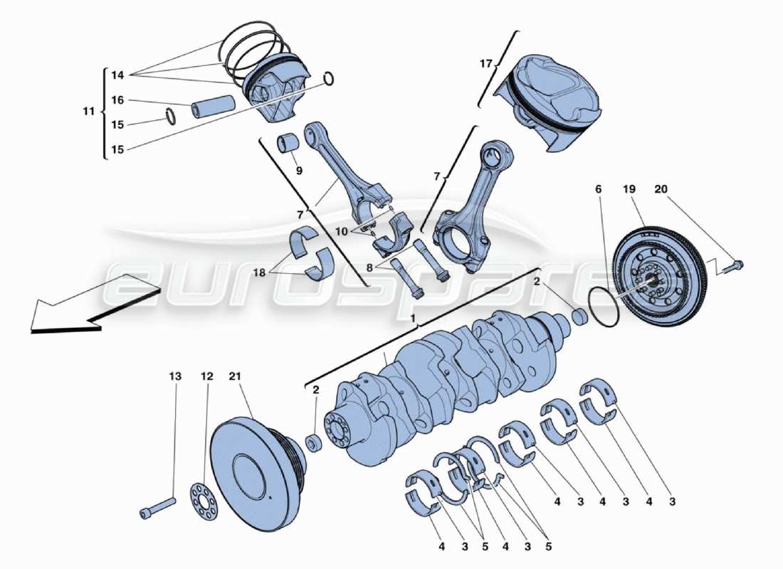 ferrari 488 challenge crankshaft part diagram