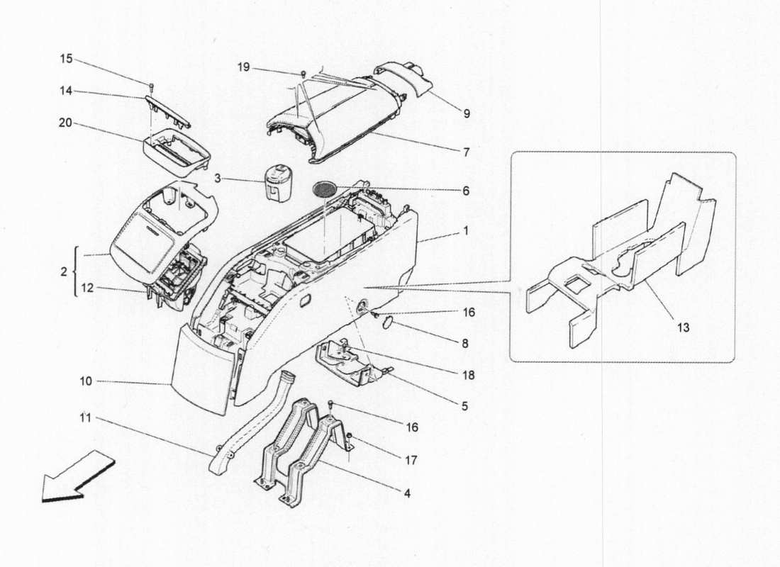 maserati qtp. v6 3.0 bt 410bhp 2015 glove compartments part diagram