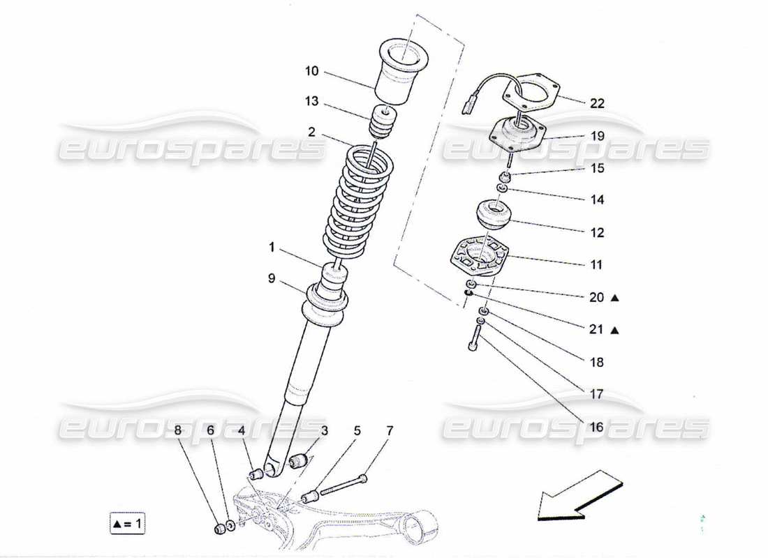 maserati qtp. (2010) 4.7 front shock absorber devices part diagram