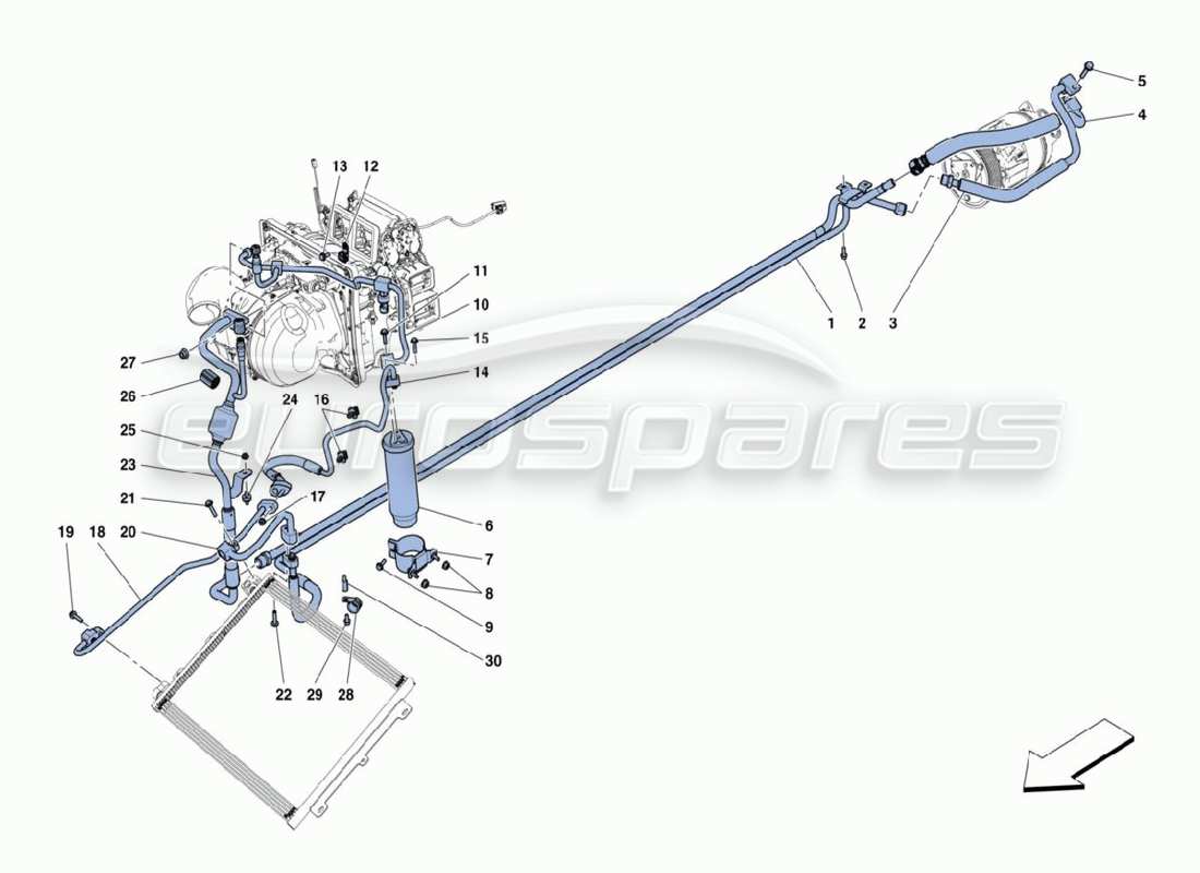 ferrari 488 challenge air conditioning part diagram