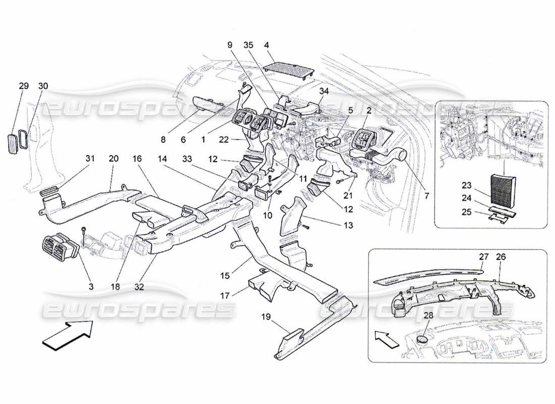 maserati qtp. (2010) 4.7 a c unit: diffusion part diagram