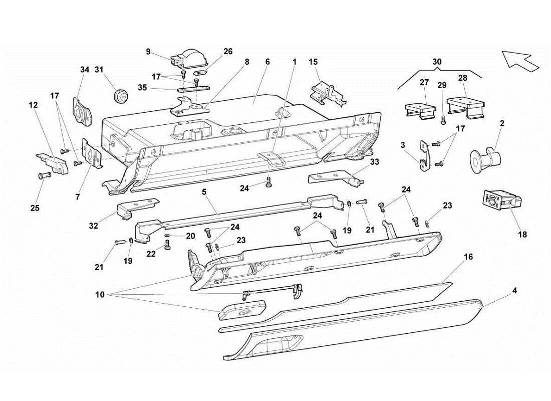 lamborghini gallardo lp570-4s perform passenger side drawer part diagram