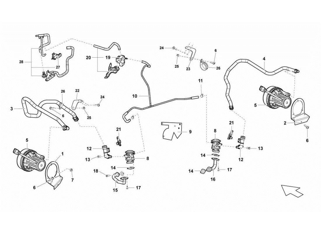 lamborghini gallardo sts ii sc secondary air system part diagram