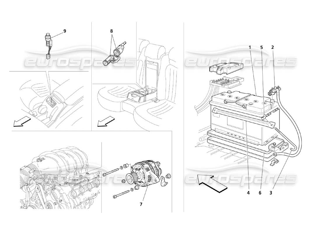 maserati qtp. (2003) 4.2 current production and storage part diagram