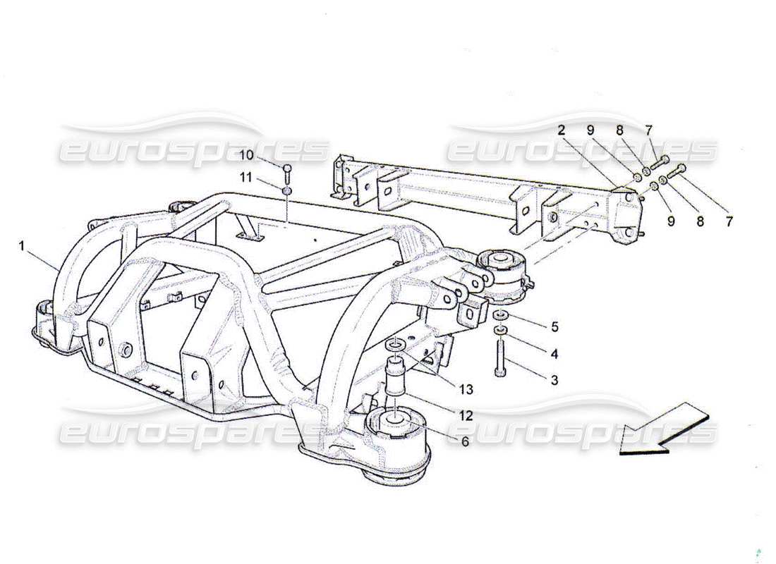 maserati qtp. (2010) 4.2 rear chassis part diagram