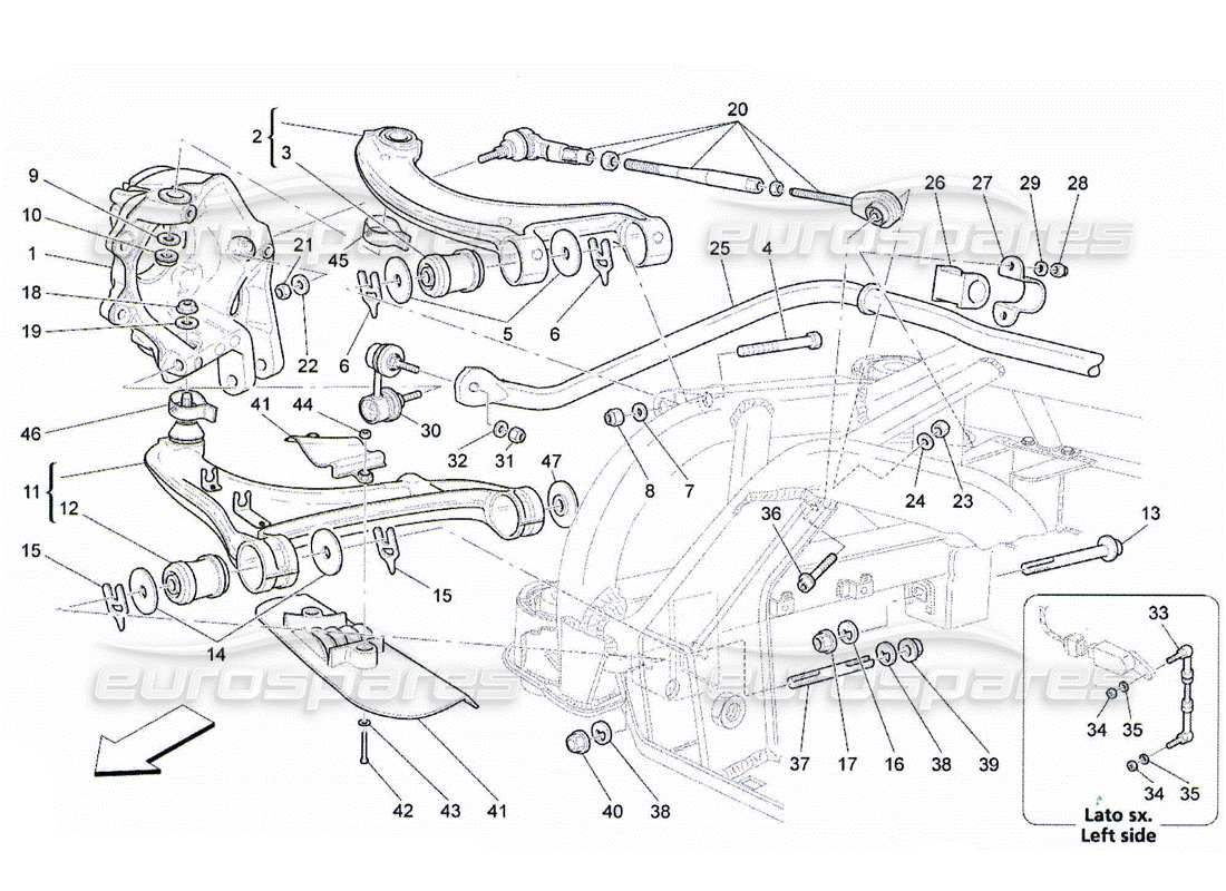 maserati qtp. (2010) 4.2 rear suspension part diagram