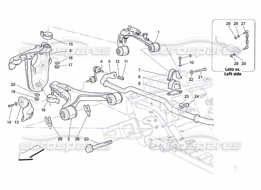 maserati qtp. (2010) 4.7 front suspension part diagram