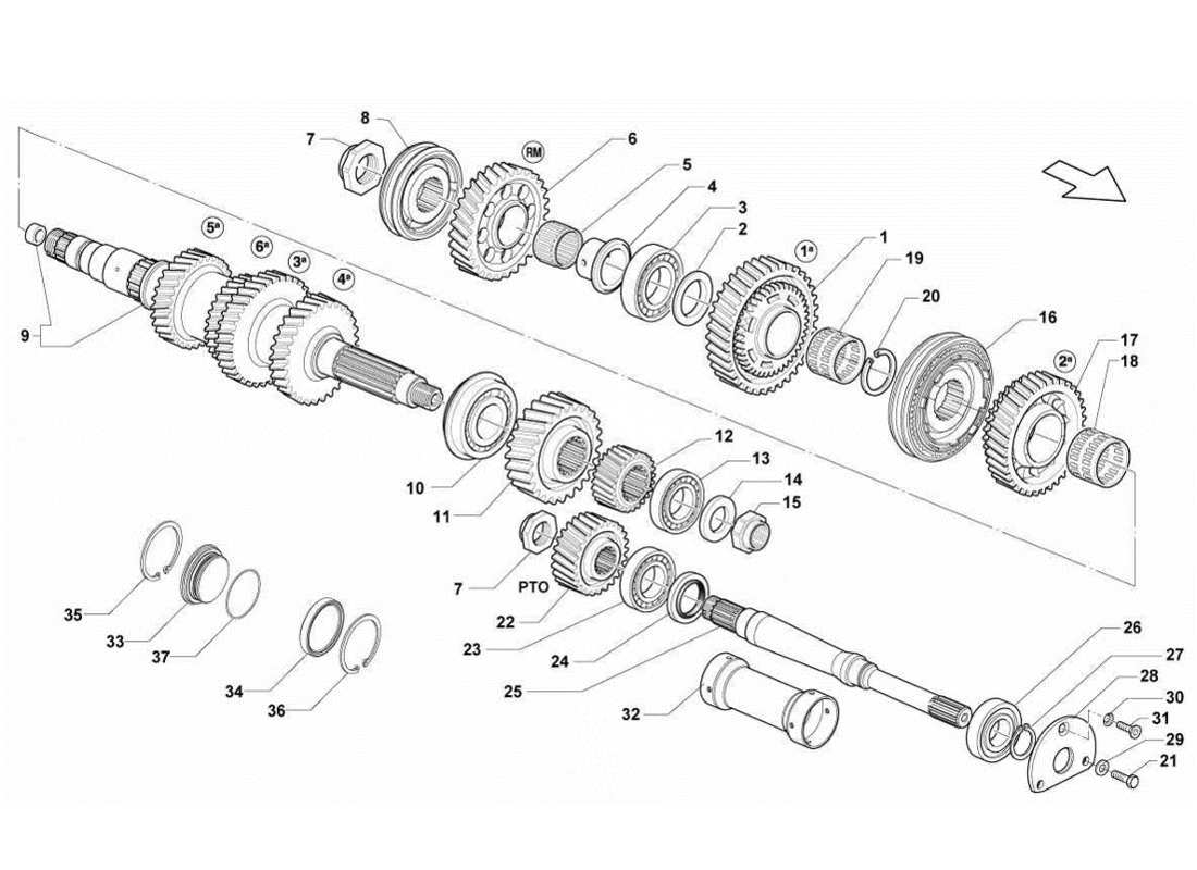 lamborghini gallardo lp570-4s perform driven shaft - pto part diagram