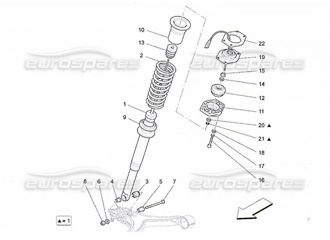 maserati qtp. (2010) 4.2 front shock absorber devices part diagram