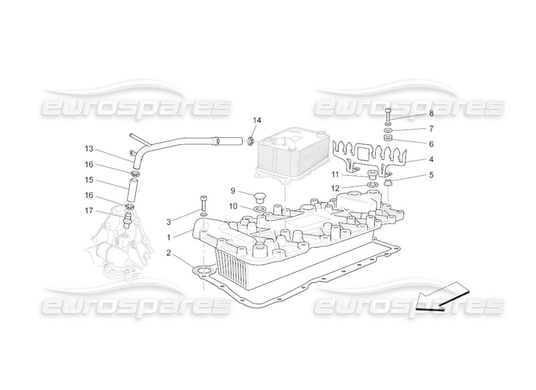 maserati grancabrio (2011) 4.7 heat exchanger part diagram