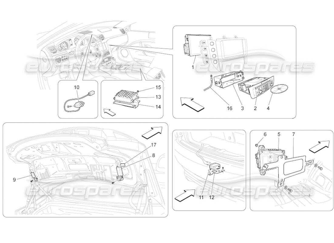 maserati grancabrio (2010) 4.7 it system part diagram