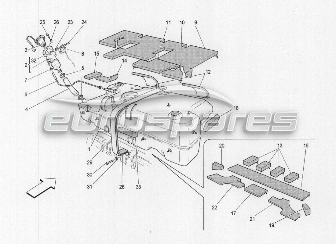 maserati grancabrio mc centenario fuel tank part diagram