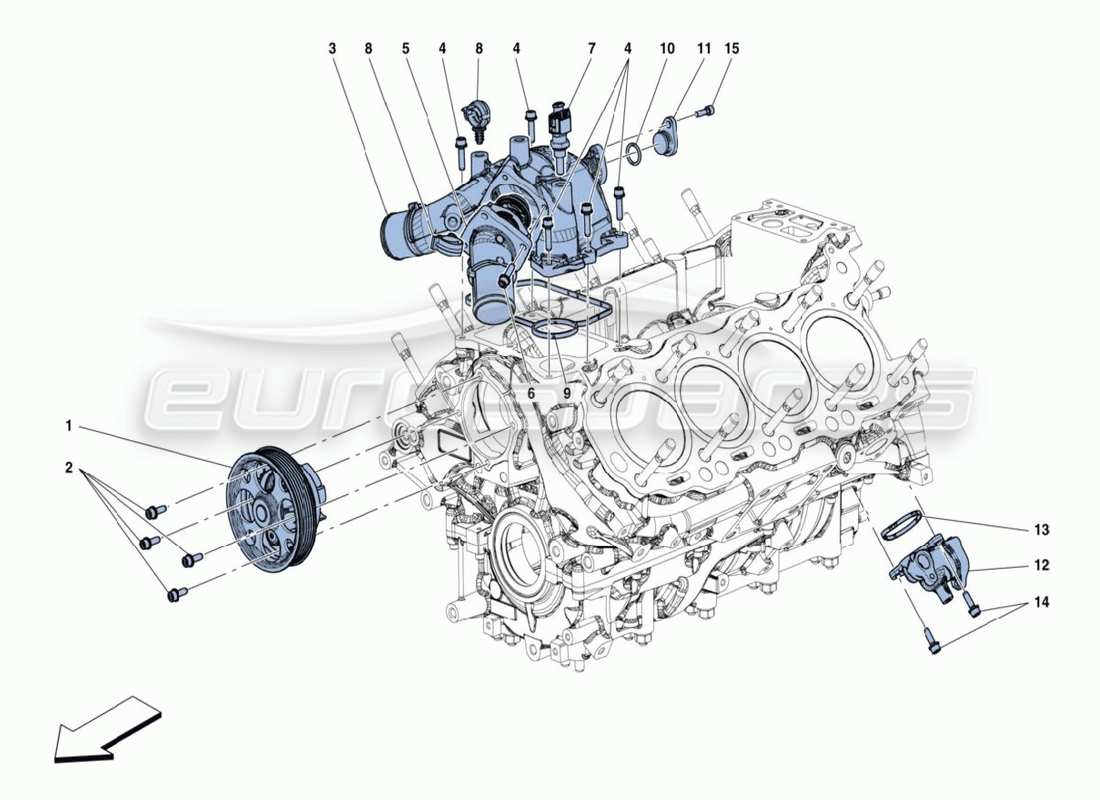 ferrari 488 challenge water pump part diagram