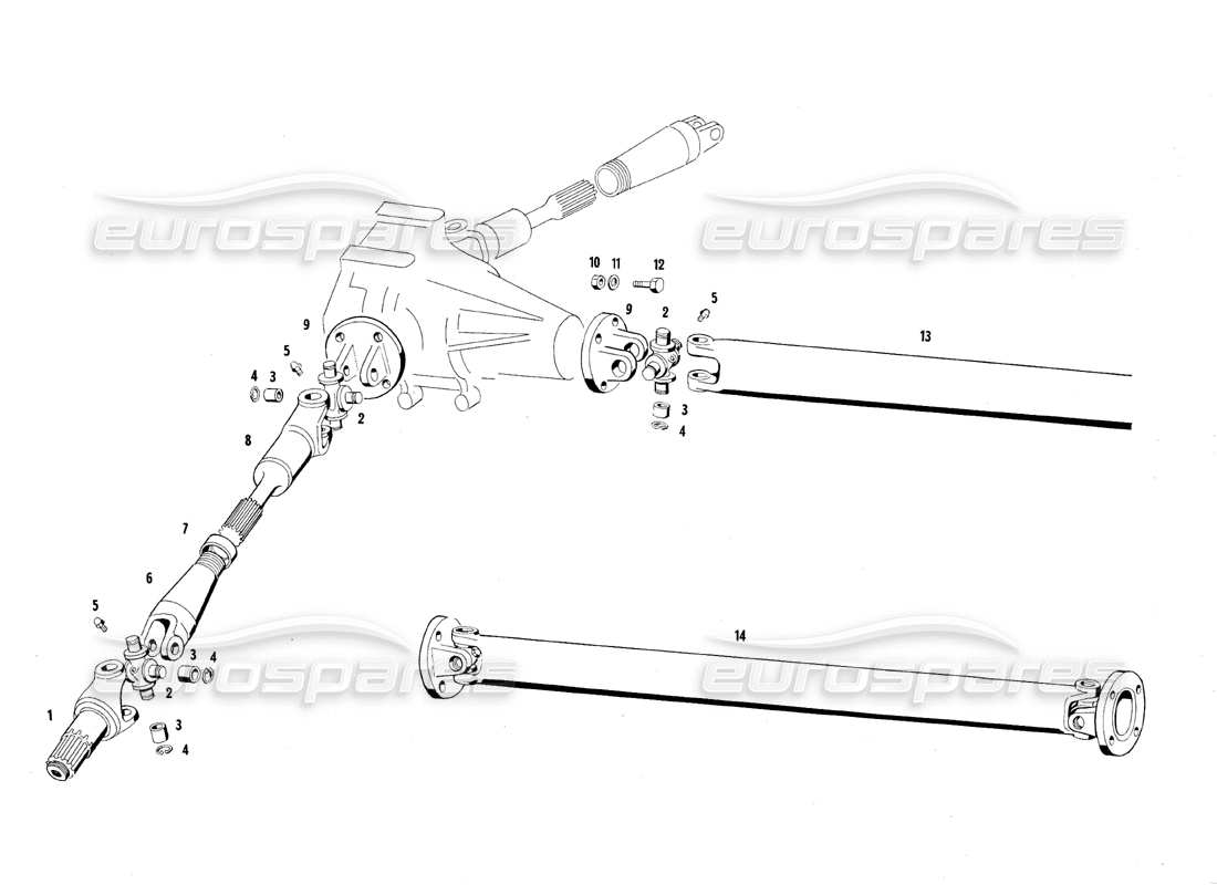 maserati qtp.v8 4.7 (s1 & s2) 1967 propeller shafts part diagram