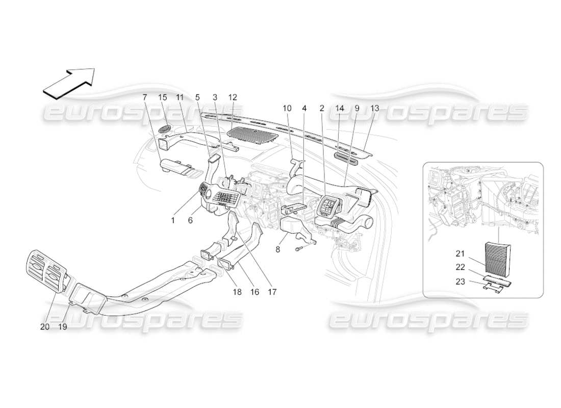 maserati grancabrio (2011) 4.7 a c unit: diffusion part diagram