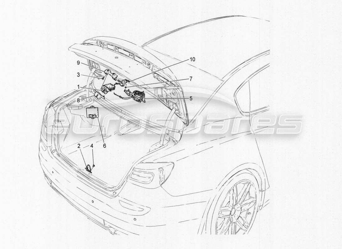 maserati qtp. v8 3.8 530bhp auto 2015 rear lid opening control part diagram